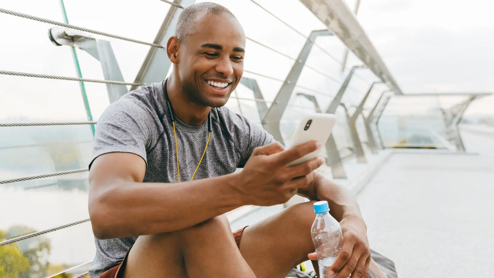 Man during virtual health consultation
